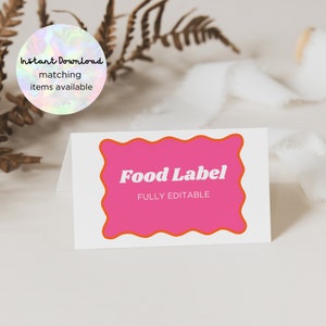 Bewerkbare buffettentkaart, voedselkaart, afdrukbare menukaart voor babyshower, bruidsdouche direct downloaden, aanpassen aan uw evenement