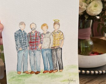 Custom Watercolor faceless portrait
