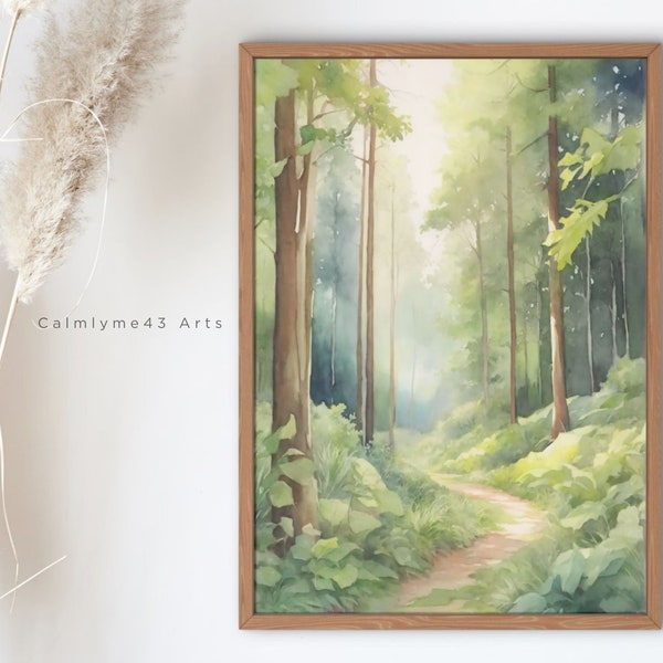 Enchanted Woods, Digital PNG Files, Peaceful Calm Wall Art, Multiple Sizes, Perfect for Print or Gift, Phone Wallpaper, Painting Wall Art