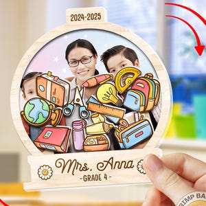 Gepersonaliseerde leraar schudmagneet, bedankje leraar cadeau, terug naar school cadeaus, leraar fotobord, leraar waardering cadeau van student