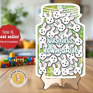 Personalized Animal Jungle Reward Jar Name, Tiger Magnet Token Classroom Teacher, Gift For Good Behavior Kid, Kindness Gift Class Reward Jar