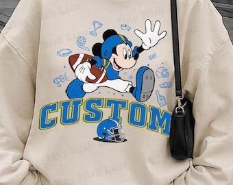 Personalized Football Sweatshirts, CUSTOM All Teams Available Disney-Inspired Football Mickey Mouse T-Shirt, Unique Disney Football Hoodie