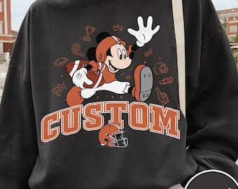 CUSTOM All Teams Available Disney-Inspired Football Mickey Mouse T-Shirt, Personalized Football Sweatshirts, Unique Disney Football Hoodie