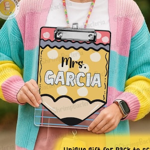 Custom Pencil Teacher Clipboard, Teacher Appreciation Gift, Teacher Name Clipboard, Back To School End Of Year School Gift, Classroom Decor