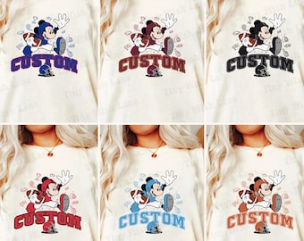 Sunday Game Day Football Matching Disney Shirts, CUSTOM Mickey Football All Teams Available Sweatshirts, Football Team Tee and Hoodie