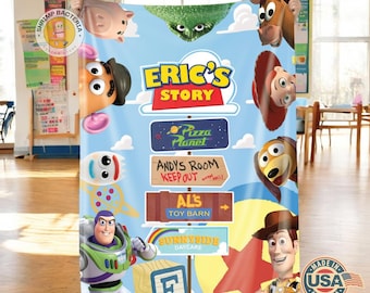 Personalized Disney Toy Story Blanket, Custom Name Disney Blanket, Woody Buzz Lightyear Jessie Toy Story Blanket, Birthday Gift Boy Or Girl