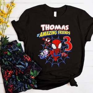 Custom Spiderman Birthday Boy Shirt, Family Birthday Shirt, Custom Age Birthday Shirt, Custom Birthday Shirt, Spider Shirt, Spider Web Shirt