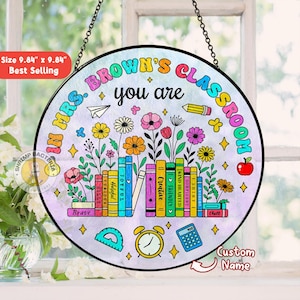 Danke Geschenk für Lehrer Buntglas Suncatcher, Willkommen im Klassenzimmer Geschenk, Schullehrer, Anerkennung Geschenk Lehrer Klassenzimmer