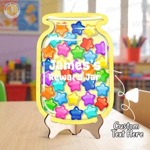 Barattolo di ricompensa magnetico con gettoni, sistema di ricompensa per il comportamento dei bambini, barattolo di ricompensa personalizzato, regali per bambini, barattolo di ricompensa con nome personalizzato per bambini