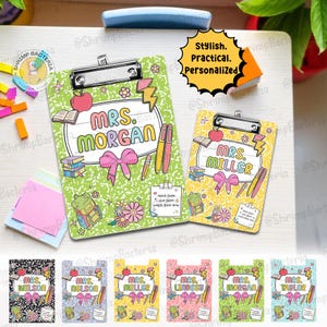 Custom Name Composition Book Teacher Clipboard, Teacher Appreciation Gift, Teacher Name Apple Clipboard, Back To School Classroom Decor Gift