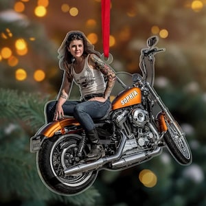 Benutzerdefinierte Motorrad Foto Ornament, Biker Ornament, Weihnachten 2025 Ornament, Weihnachtsgeschenk für Biker, Motorrad Liebhaber Geschenk, Weihnachtsbaum Geschenk