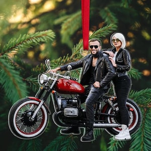 Benutzerdefinierte Motorrad Foto Ornament, Biker Ornament, Weihnachten 2025 Ornament, Weihnachtsgeschenk für Biker, Motorrad Liebhaber Geschenk, Weihnachtsbaum Aufhänger