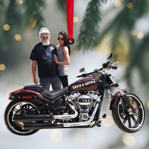 Benutzerdefinierte Motorrad Foto Ornament, Biker Ornament, Weihnachten 2025 Ornament, Weihnachtsgeschenk für Biker, Motorrad Liebhaber Geschenk, Weihnachtsbaum Aufhänger