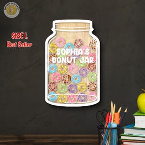 Aangepaste beloningspot voor klas, donut beloningspot voor baby, terug naar school cadeau, klasdecor, leraar beloningspot cadeau, aangepaste cadeaus