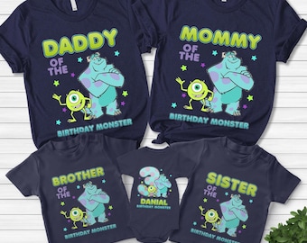 Custom Monster Inc Birthday Shirts, Disney Monsters Family Birthday Shirt,  Monster Inc Shirt, Monster Inc Birthday Party Theme Shirts