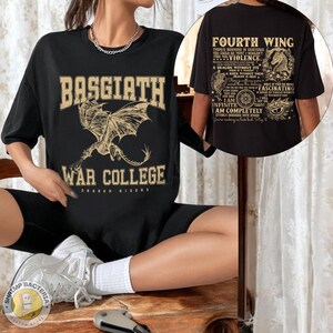 Fourth Wing College Shirt, Custom Basgiath War College Sweathirt, Ridoc Shirt, Dragon Rider Shirt, Rebecca Yarros, Violet Sorrengail, Reader