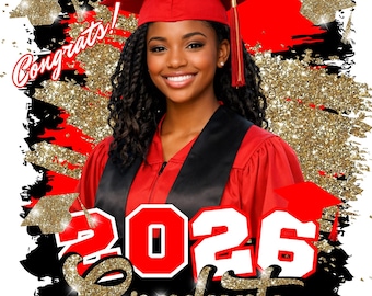 2026 GRADUATION DESIGN Template Gold Red