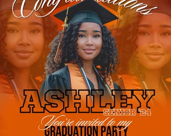 Canva 2026 Orange Graduation Invitation Template