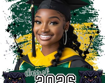 2026 Graduation Design T-Shirt Green Yellow