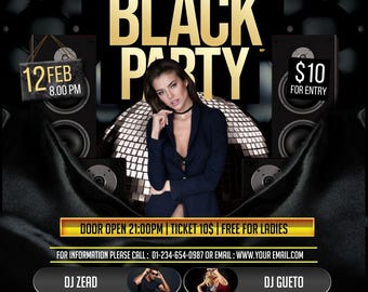 Canva Black Party Flyer