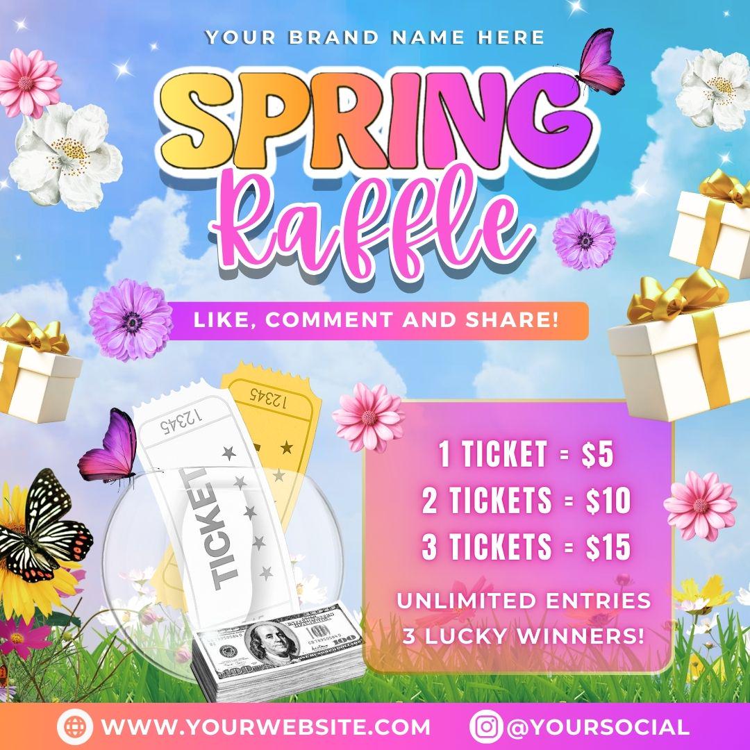 Canva Spring Raffle Flyer