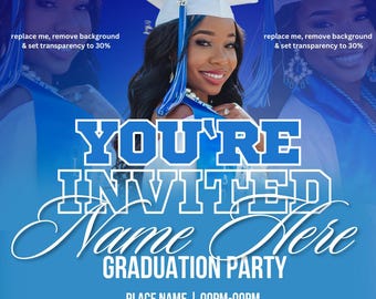 Canva 2026 Blue Graduation Invitation Template