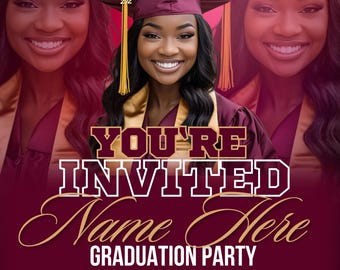 Canva 2026 Maroon Graduation Invitation Template