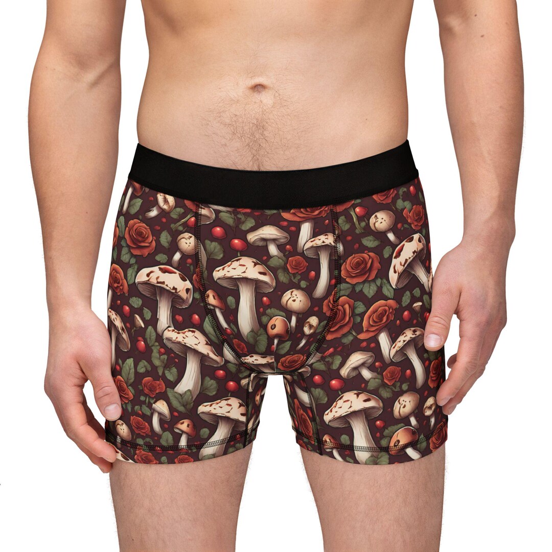 Men's Boxers, Chocolate Mushroom Design, Shrooms, Valentines Gift Idea ... - White Chocolate Toxicity Symptoms In Boxers