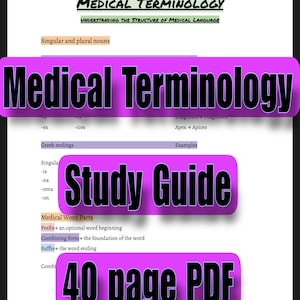Medical Terminology Study Guide