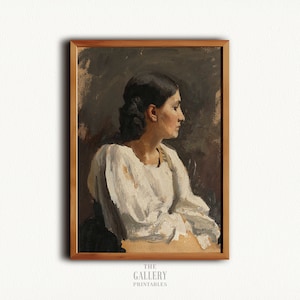 Antique Portrait Woman Italian // Vintage Portrait // European Art Print // Printable // Digital Download