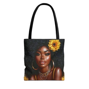 Natural Beauty Tote Bag, African American Tote Bag, Melanin Tote, Black Girl Tote, Tote Bag For Black Women, Melanin Shopping Bag, Gift Bag