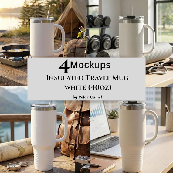 Insulated Travel Mug Mockups, 40oz. by Polar Camel, for Print On Demand Sellers