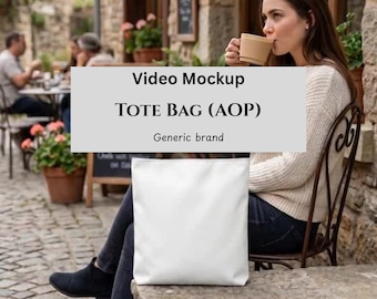 Tote Bag AOP Video Mockup, Generic Brand, Print On Demand Sellers