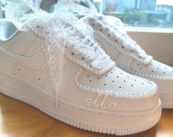 Zapatillas Air Force 1 personalizadas para boda, zapatos de fiesta a medida, zapatillas de baile de aniversario, zapatillas de boda, regalo de novia, zapatos cómodos.