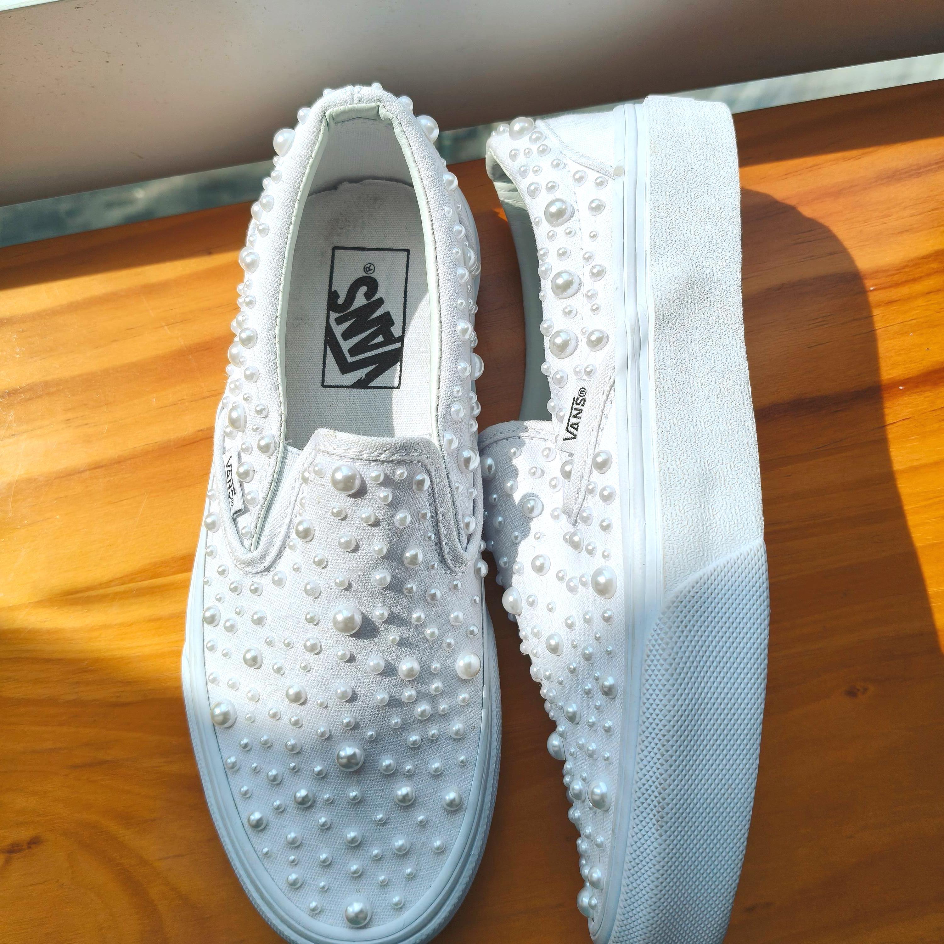 Zapatos planos cómodos con perlas personalizadas, zapatos de boda brillantes, zapatos de baile cómodos, zapatos de baile de aniversario, zapatos de bo