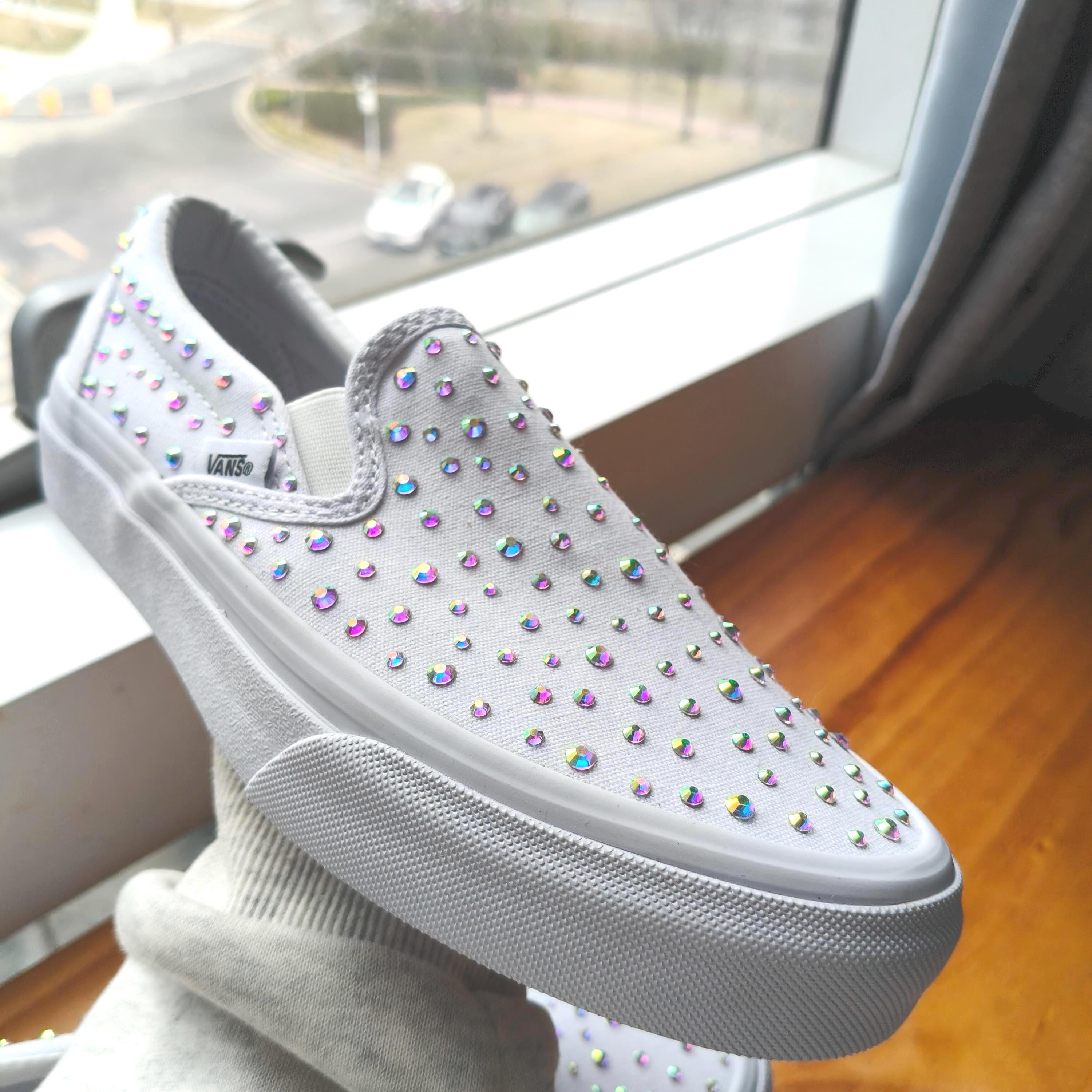 Zapatos planos cómodos personalizados con cristales, zapatos de fiesta personalizados, zapatos de boda brillantes, calzado cómodo, zapatos de baile de