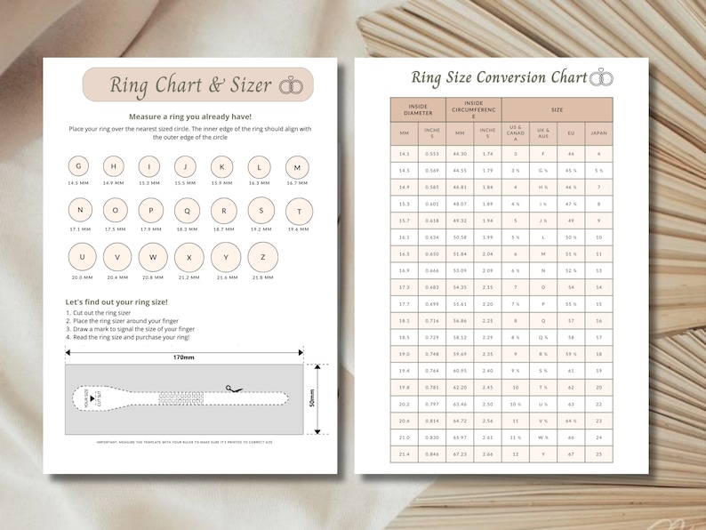 Printable Ring Size Chart Ring Size Measure Tool International Ring ...