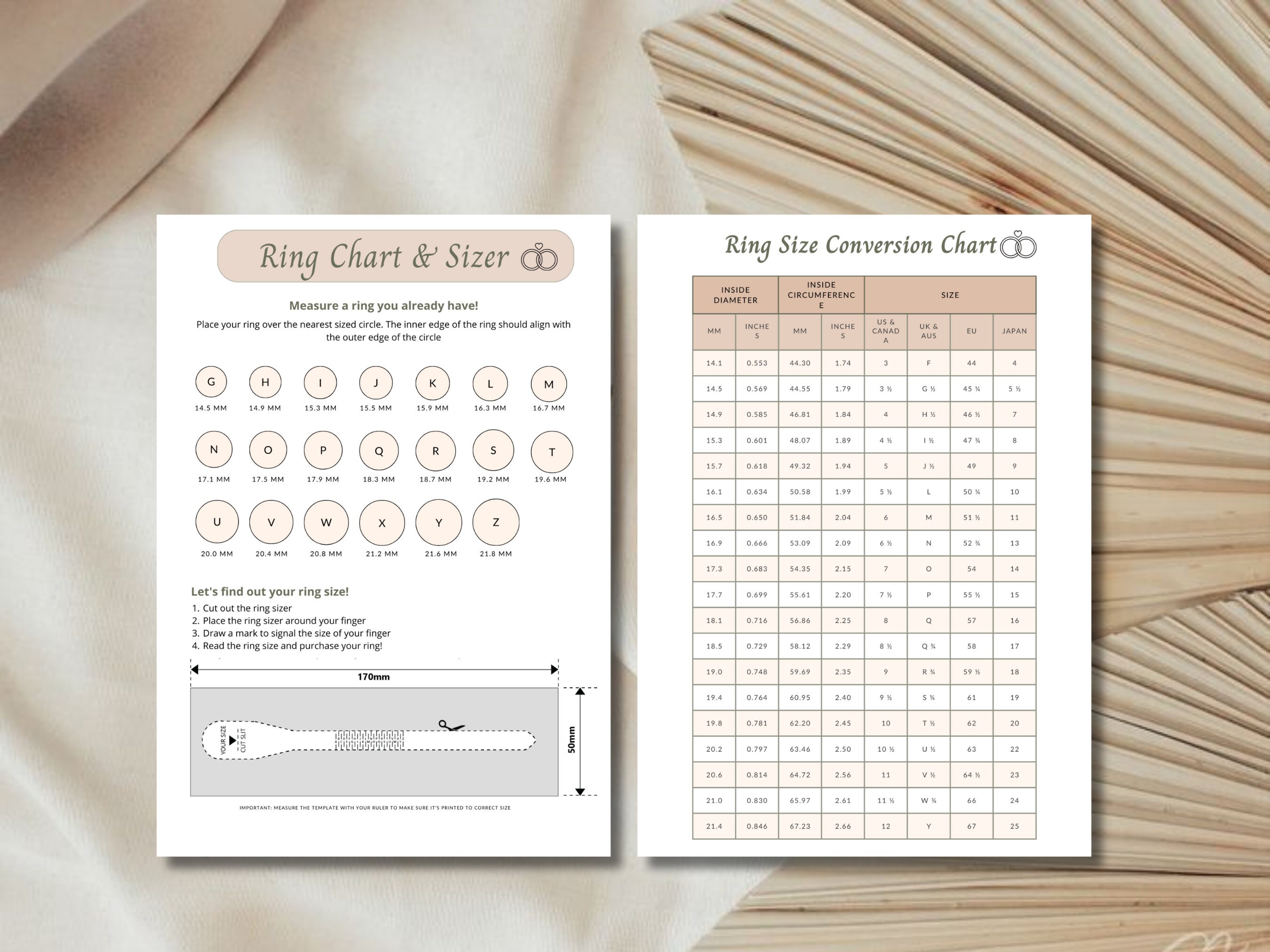 Printable Ring Size Chart Ring Size Measure Tool International Ring ...
