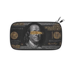 Dollar Passport Brieftasche, Reise-Organizer, einzigartiges Geschenk, Schwarz und Gold Design, Abenteuer Accessoire