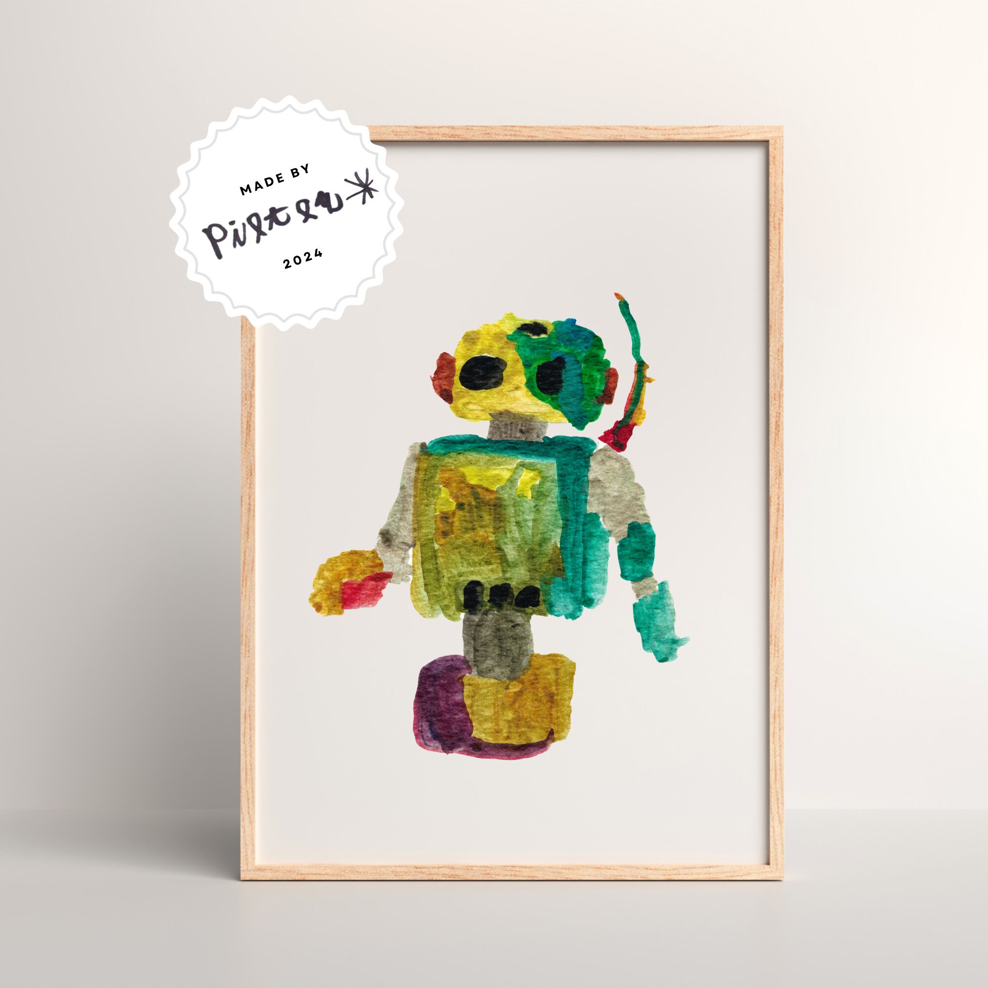 Cute Colorful Robot Clipart Digital Download, Hand Painted Watercolor ...