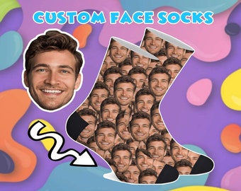 Custom Face Socks - Personalized Socks, Custom Photo Funny Sock, Couple gift Face on Socks, Custom Birthday Socks Gift, Custom couple Socks