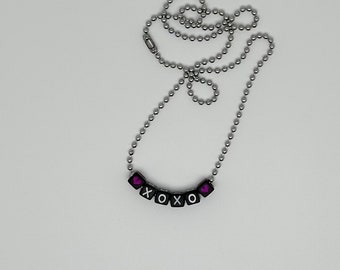 Handmade “xoxo” necklace, personalized name necklace, gift ideas, colorful necklace,