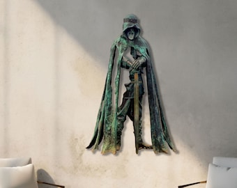 Statue of King Arthur Metal Wall Decor, Metal Statue Home Decor, King Arthur Metal Wall Hangings, King Arthur Modern Sculpture Home Decor