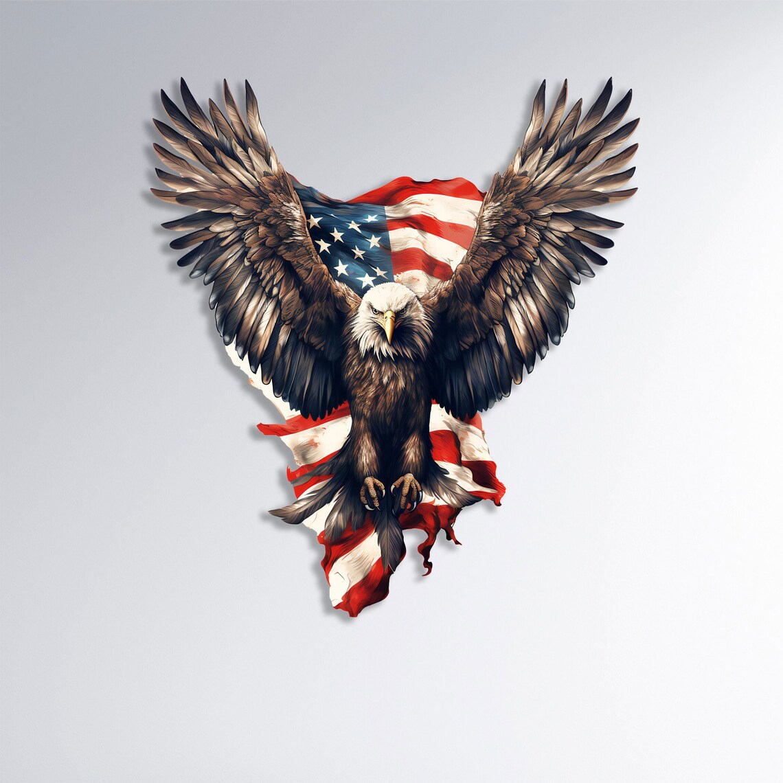 Majestic American Eagle Metal Wall Art: Patriotic US Flag Decor - Etsy