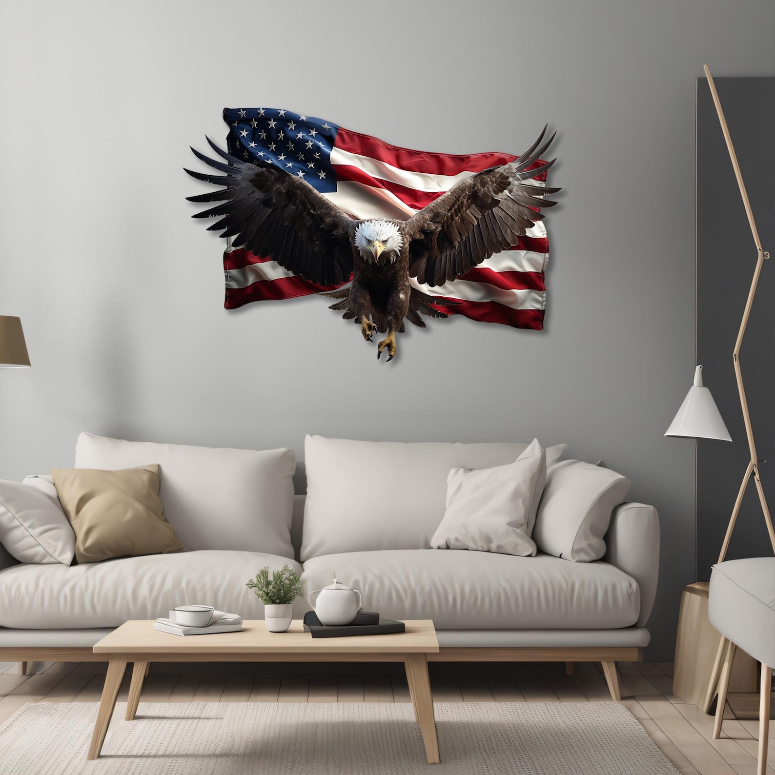 Bald Eagle Metal Wall Art: American Flag Patriotic Decor - Etsy