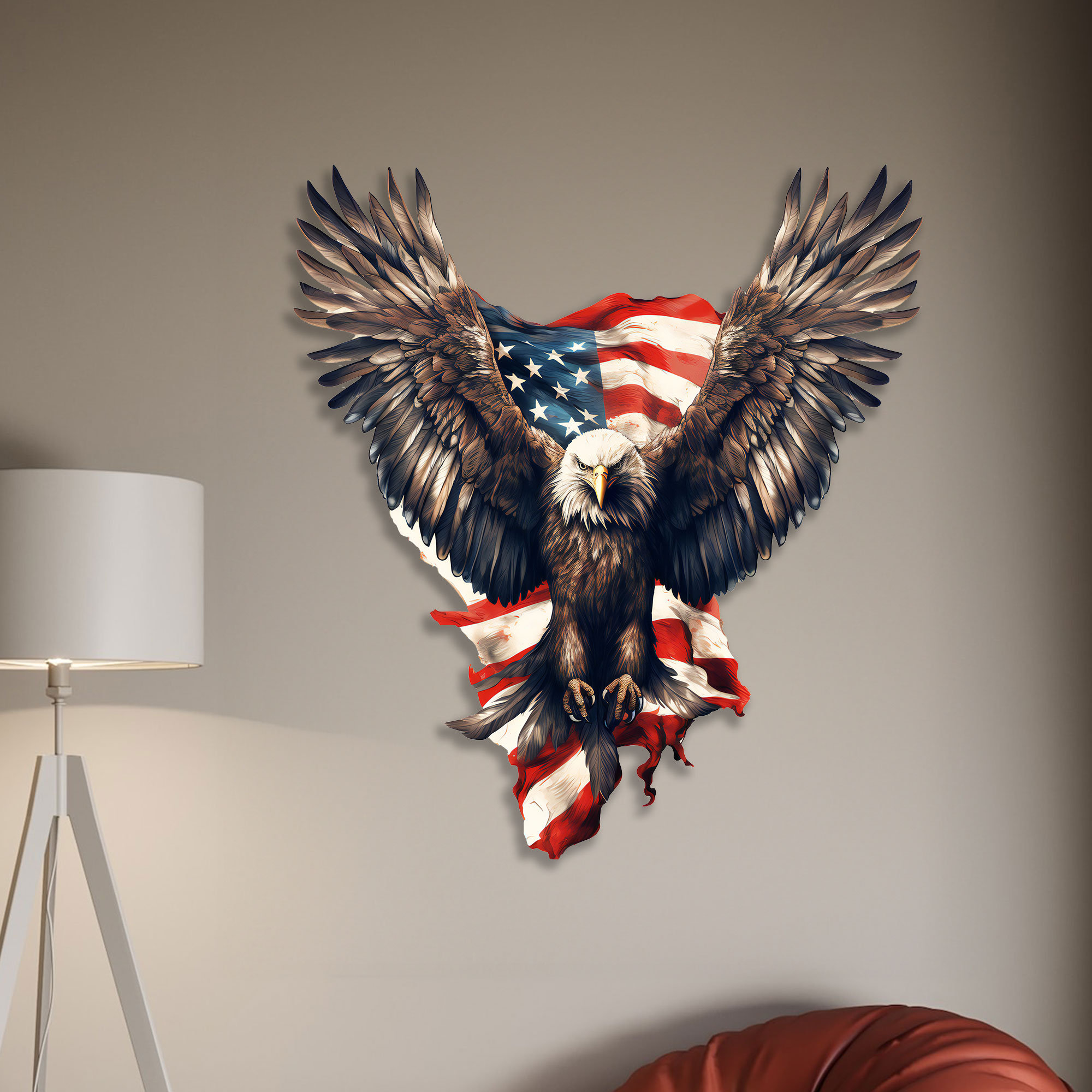 Majestic American Eagle Metal Wall Art: Patriotic US Flag Decor - Etsy