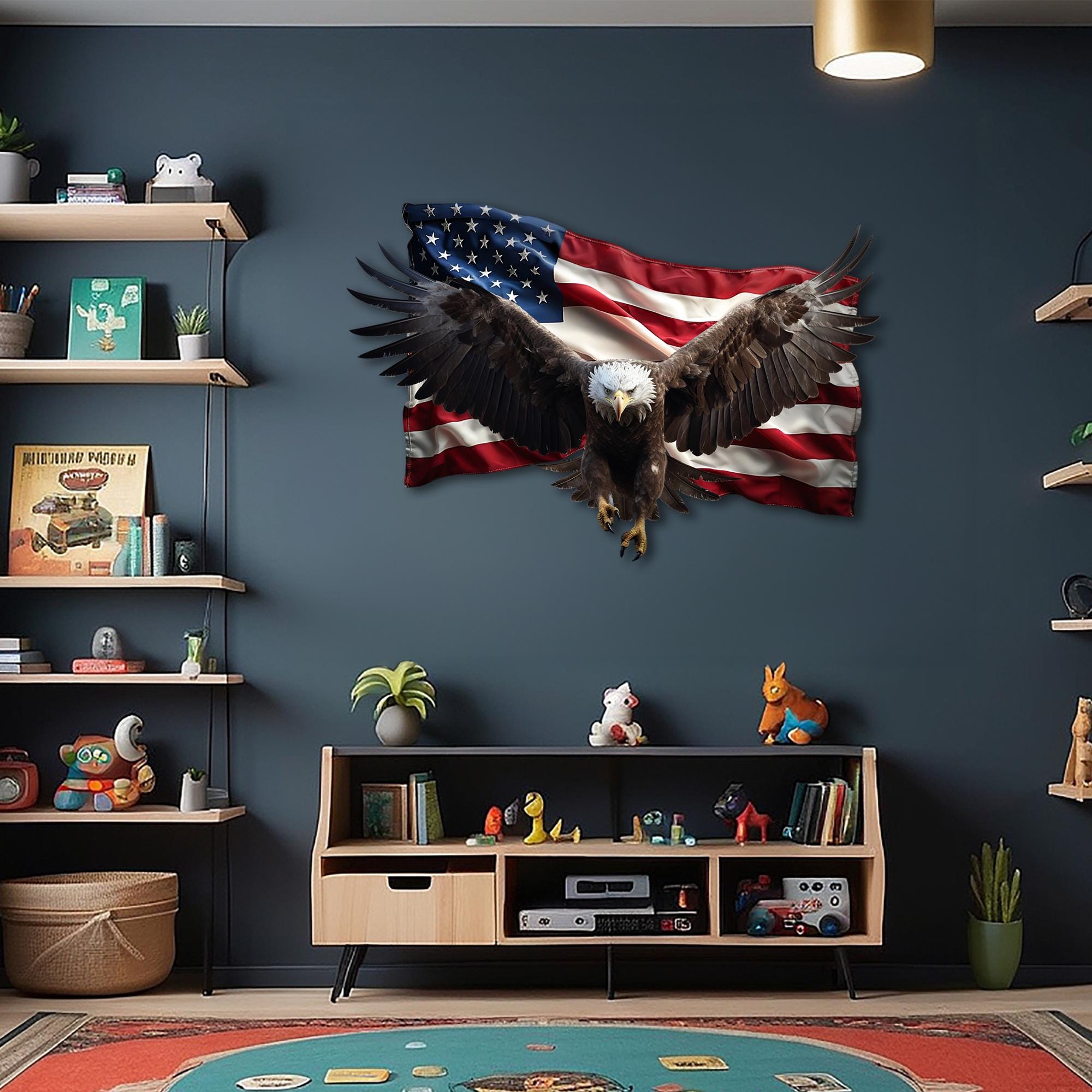 Bald Eagle Metal Wall Art: American Flag Patriotic Decor - Etsy