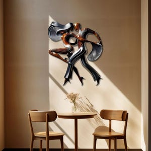 Dancing Couple Metal Decor, Dancer Metal Art, Modern Dance Home Decor, Dancer Painting Housewarming Gift, Dancer Couple Wall Hangings