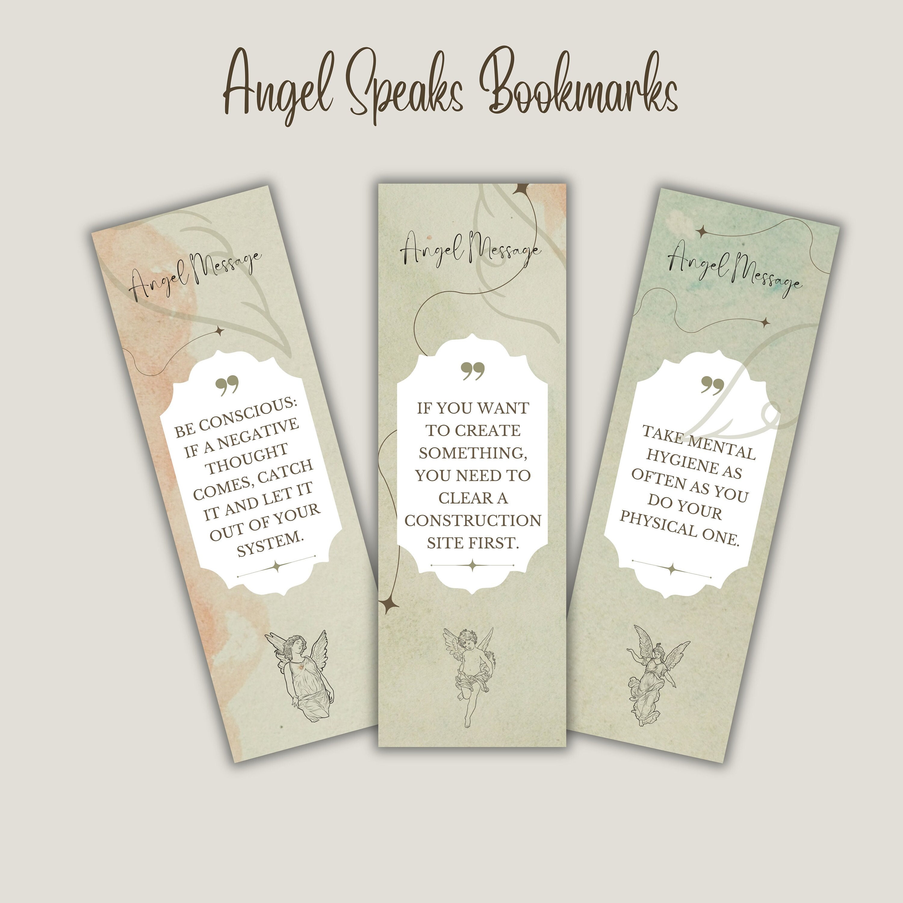 Angel Speaks Bookmarks, Printable Bookmark Set (PDF) - Etsy