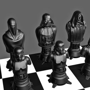 Star Wars black chess set STL model for 3D printing